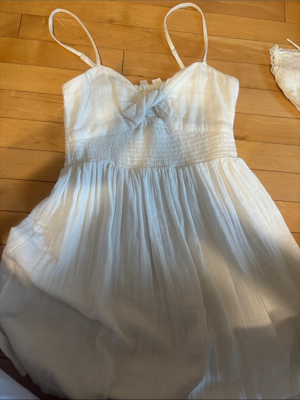 Girls White Spaghetti-Strap Sundress